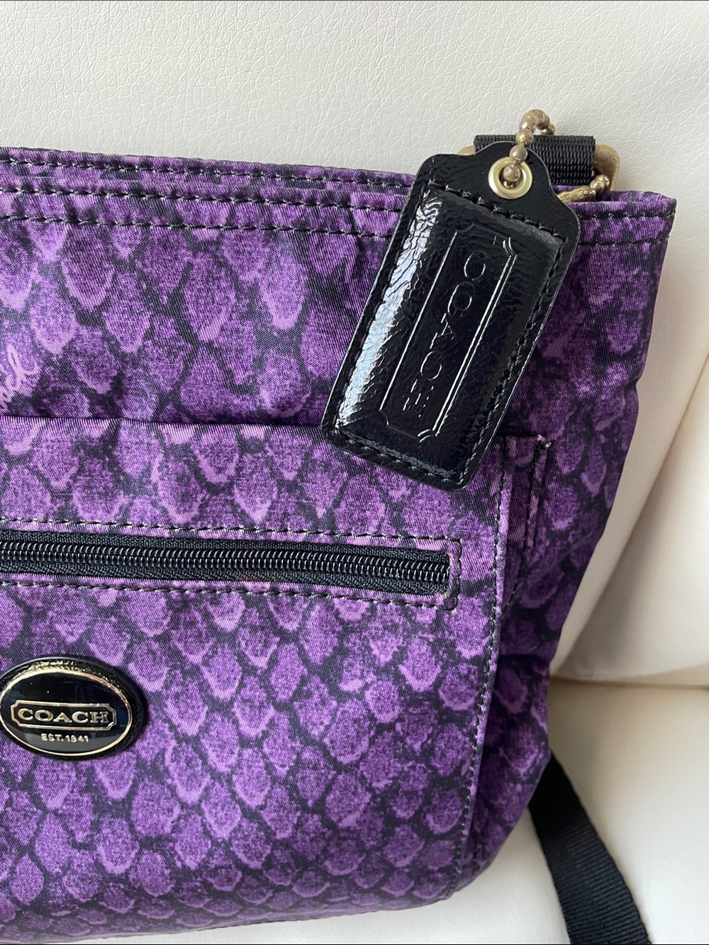 Coach Purple Snakeskin Print Crossbody Bag - Picture 7 of 7